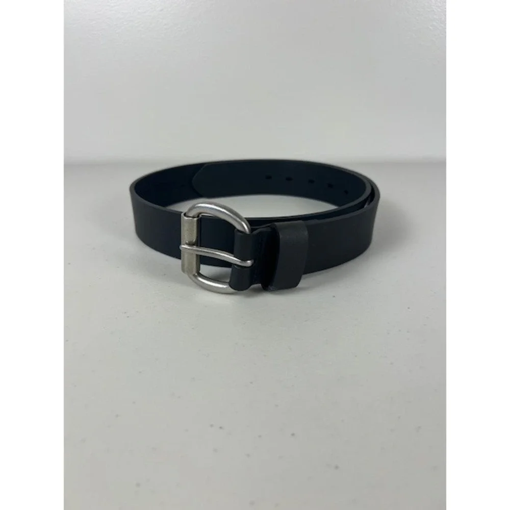 RedHead Mens Black Genuine Buffalo‎ Leather Belt Silver Buckle Size 34 NWT